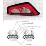 FANALE FANALINO POSTERIORE SX CORNICE ROSSA FIAT PUNTO EVO 07/09> C/NUOVO CONNETT MAGNETI MARELLI