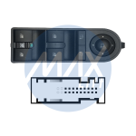 INTERRUTTORE ALZAVETRO OPEL ASTRA H 2004/ZAFIRA B 2005 PORTA ANTERIORE SX,4 PULSANTI RETROVISORI ELETTRICI NON RIBALTABILI ELETTRICAMENTE,ALZAVETRO POSTERIORI ELETTRICI,18 PIN