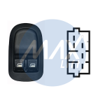 INTERRUTTORE ALZAVETRO PEUGEOT 206 PORTA ANTERIOR SINISTRA 6PIN RETROVISORI NON ELETTRICI,ALZ.SX CON COMFORT SOLO IN CHIUSURA