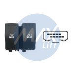 INTERRUTTORE ALZAVETRO RENAULT TRAFIC/OPEL VIVARO 02-06 PORTA ANTERIORE SX 2 PULSANTI 10 PIN COMFORT,CONNETTORE NERO