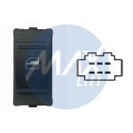 INTERRUTTORE ALZAVETRO VOLKSWAGEN UP DAL 2011 PORTA ANTERIORE DX 1 PULSANTE 4 PIN ,COLORE NERO/BIANCO