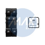INTERRUTTORE ALZAVETRO VW TOUAREG 2002 2010 PORTA ANTERIORE SX,COLORE NERO,4 INTERRUTTORI 10 PIN