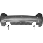 PARAURTI POSTERIORE 2FORI MARMITTA+GIROPAR C/SENS HYUNDAI TUCSON 01/04>