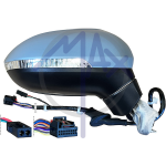 SPECCHIO RETROVISORE ELETTRICO CON PRIMER FRECCIA, LUCE DI CORTESIA, SIDE ASSIST,VETRO ASFERICO CROMATO TERMICO 15+2 PIN PER PASSAT VII 2014 DESTRO