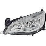 FARO FANALE PROIETTORE SX 2H7 C/MOTOR ELETT C/DRL OPEL ASTRA J 01/10> PARAB CROM HELLA