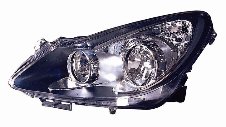 FARO FANALE PROIETTORE DX H7-H1 PR REG EL OPEL CORSA D10/06> PARAB NERA