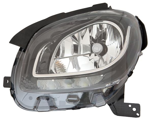 FARO FANALE PROIETTORE DX H4 A LED PRED REG ELETT SMART FORFOUR 11/14>C/GUARN SUP - VERSIONE BASE LINE